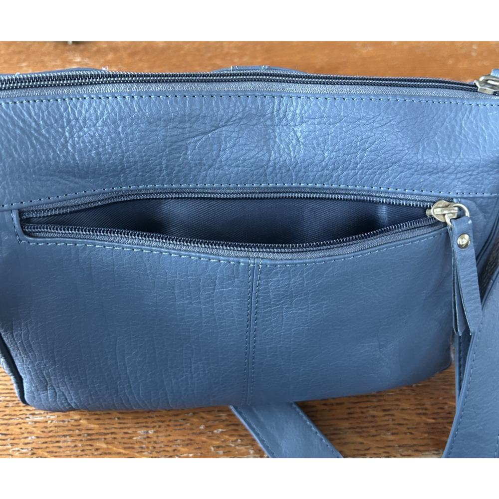 Great American Leatherworks Blue Leather Crossbody Bag - Picture 4 of 9